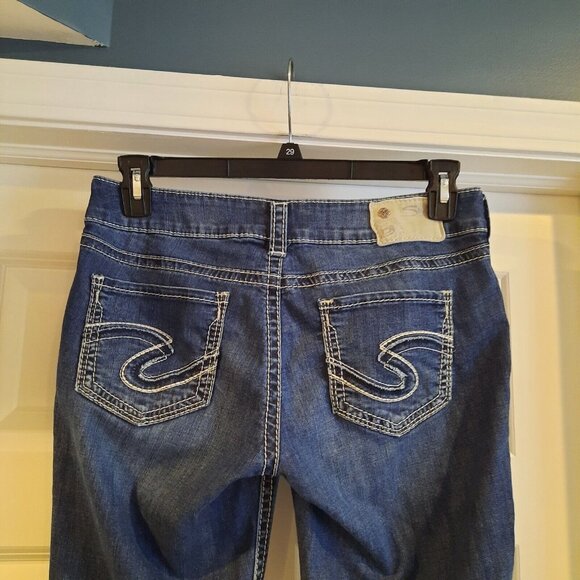 Silver Jeans Womens 29‎ Suki Mid Rise Capri Cropped Denim Stretch - Picture 5 of 11